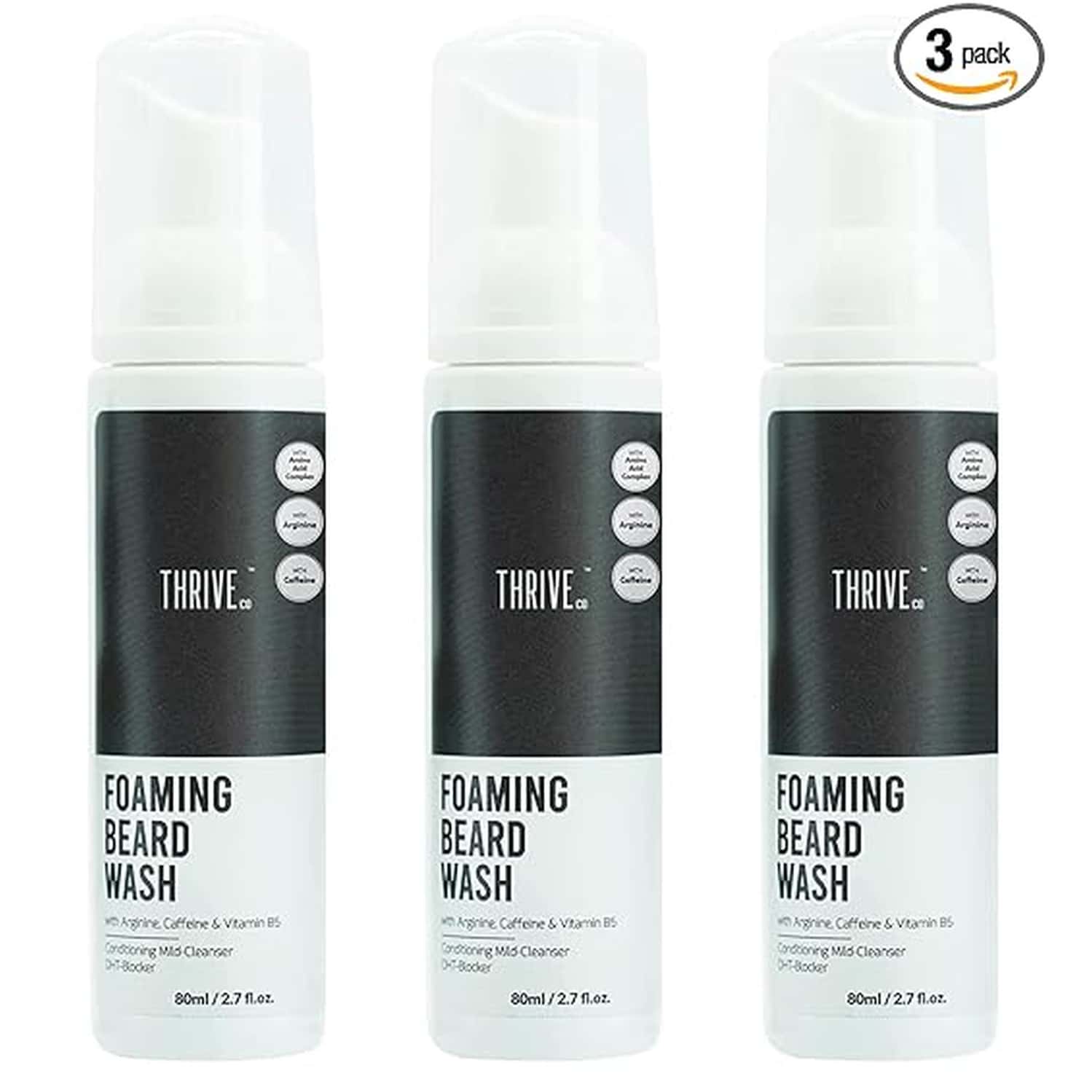 Thriveco Foaming Beard Wash | Foaming Beard Cleanser For Dense Healthy Shiny Beard80 Ml X Pack Of 3