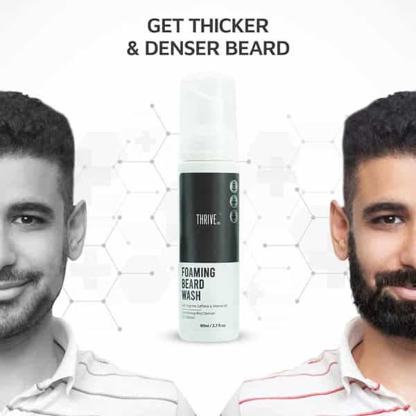 Thriveco Foaming Beard Wash | Foaming Beard Cleanser For Dense Healthy Shiny Beard80 Ml X Pack Of 3
