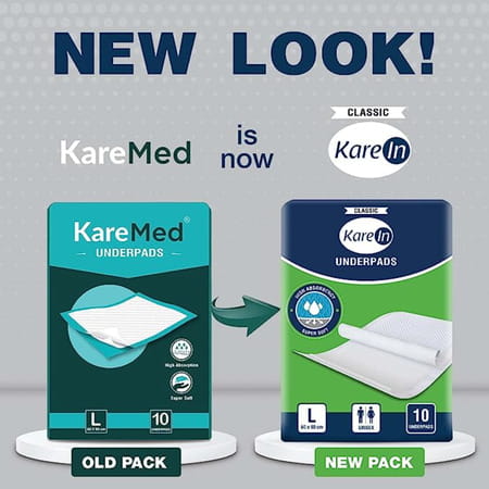 Kare In Classic High Absorbency Underpads Unisex Large(60-90cm) Pack Of 10