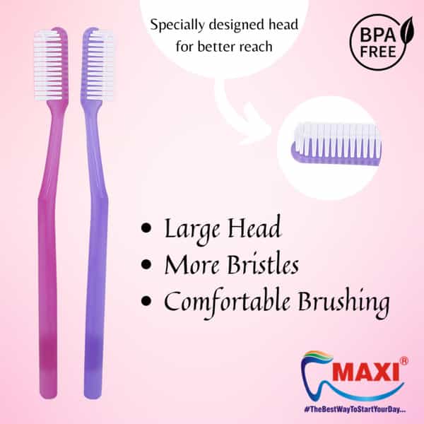 Maxi Angular Hard Toothbrush (Pack Of 12)