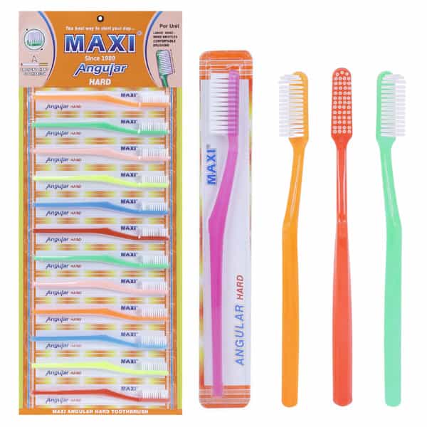 Maxi Angular Hard Toothbrush (Pack Of 12)