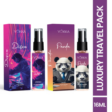 Vokka Pocket Perfume Disco & Panda 2 X 8ml | Eau De Parfum Long Lasting Perfume For Men & Women