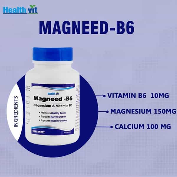 Healthvit High Absorption Magneed-B6 Magnesium & Vitamin B6 - 60 Tablets