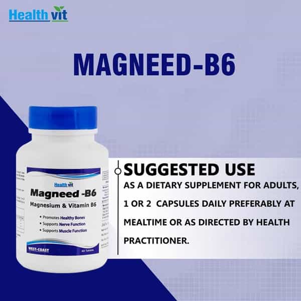 Healthvit High Absorption Magneed-B6 Magnesium & Vitamin B6 - 60 Tablets