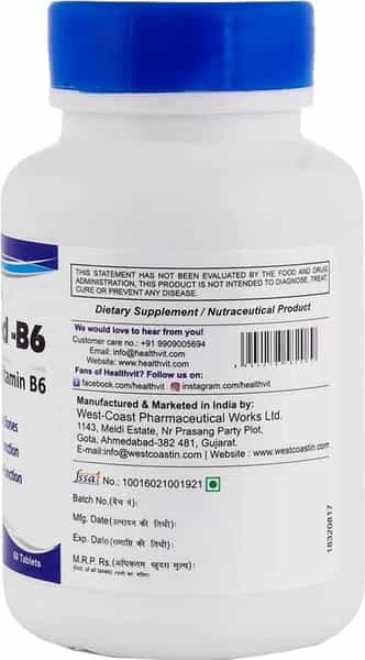 Healthvit High Absorption Magneed-B6 Magnesium & Vitamin B6 - 60 Tablets