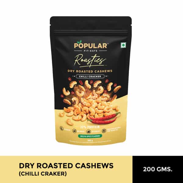 Popular Roasties Dry Roasted Cashew Chilli Cracker | 200 Gm