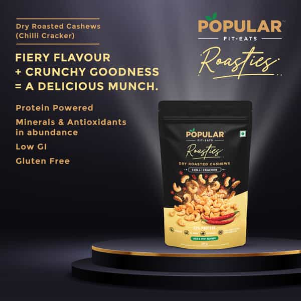 Popular Roasties Dry Roasted Cashew Chilli Cracker | 200 Gm