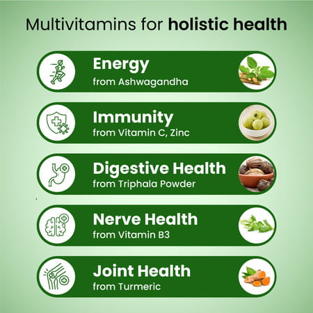 Vlado's Himalayan Organics Organic Multivitamins | Iron Zinc Vitamin C & Niacin - 60 Veg Tablets
