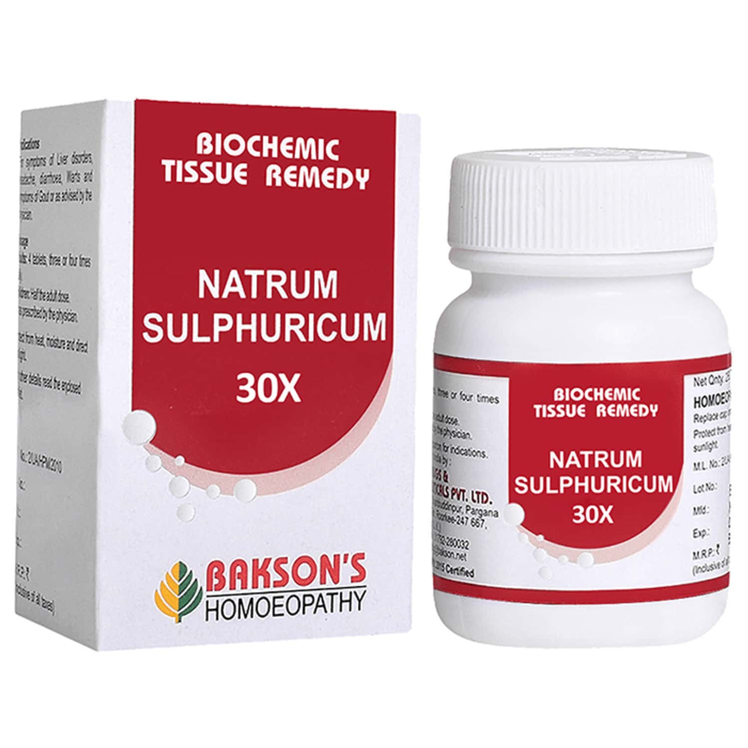Baksons Homoeopathy Natrum Sulphuricum Biochemic Tablet 30x 250 No's