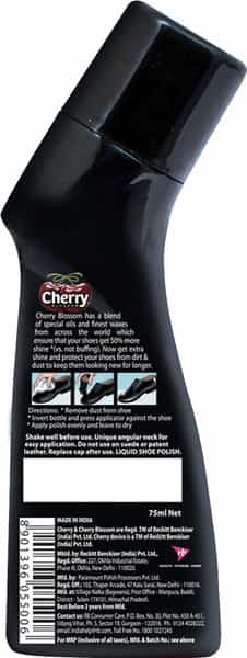 Cherry Blossom Liquid Wax Polish (Black) - 75Ml