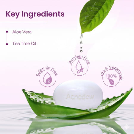 Acnedew Anti Acne & Anti Pimple Soap With Aloe & Tea Tree Oil (100 Gm Pack Of 4)