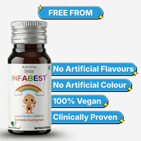 Healthbest Multivitamins Drops With Vitamin D3 And Zinc Kids & Toodlers - 30Ml