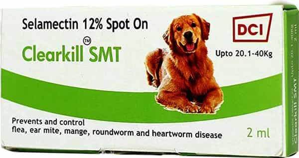 Clearkill Smt Selamectin 12% Spot On For Flea Ear Mite Roundworm - 2 Ml