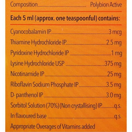 Polybion Active Mango| Sugar Free |Builds Imunity| Stimulates Appetite|300 Ml