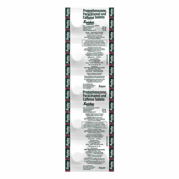 Saridon Head And Body Strip Of 10 Tablets