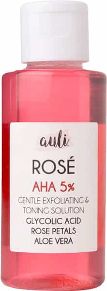 Auli Rose Aha 5% Glycolic Acid Rose Water Toner That Deeply Exfoliates For Uneven Skin Tone - 100Ml