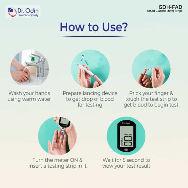 Dr. Odin Ac-307 (Gdh-Fad) Blood Glucose Test Strips With Gdh-Fad Monitoring Machine (25 Test Srips)