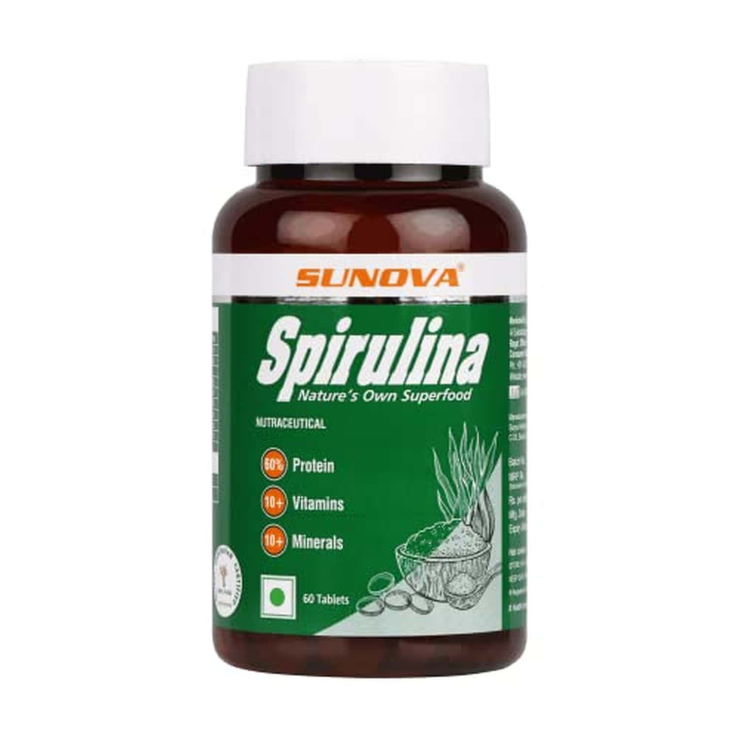 Buy SUNOVA ORGANIC SPIRULINA TABLETS NATURE'S SUPPLEMENT SPIRULINA AND