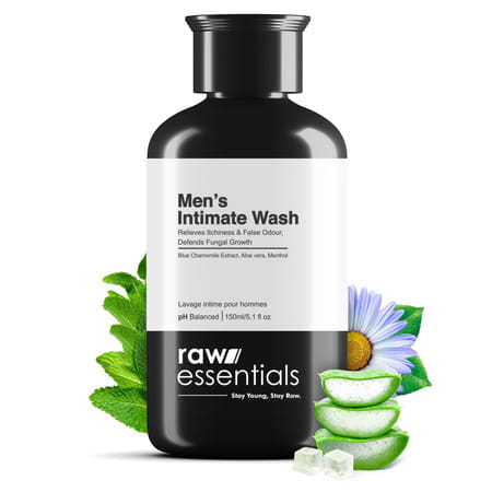 Raw Essentials Intimate Wash For Men Relieves Itchiness & Odour | Prevents Fungal Growth - 150ml