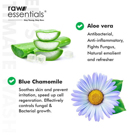 Raw Essentials Intimate Wash For Men Relieves Itchiness & Odour | Prevents Fungal Growth - 150ml