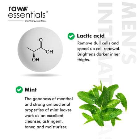 Raw Essentials Intimate Wash For Men Relieves Itchiness & Odour | Prevents Fungal Growth - 150ml