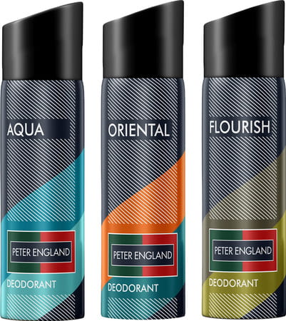 Peter England Fresh Fragrance Aqua Oriental & Flourish Deodorant (pack Of 3) - 450 Ml