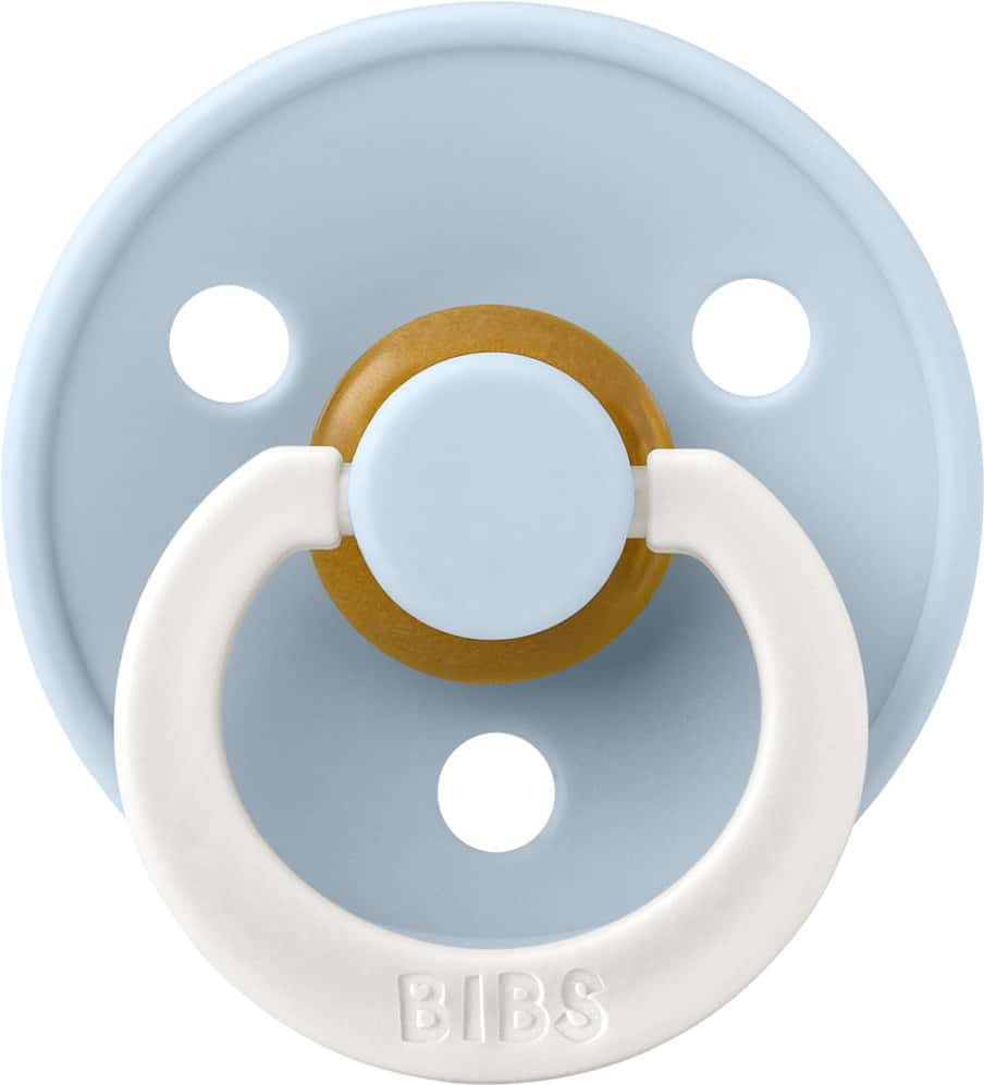 Bibs Pacifier Colour Latex Round Size 2 | Pack 1 Baby Blue Glow - 6+M