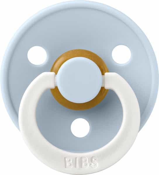 Bibs Pacifier Colour Latex Round Size 2 | Pack 1 Baby Blue Glow - 6+M