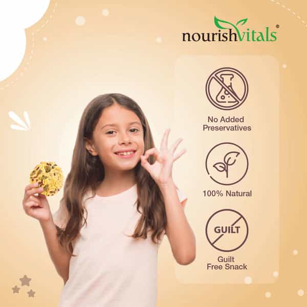 Nourishvitals Multigrain Sugar Free Cookies + Almond Heavenly Bites Source Of Protein 120G Each