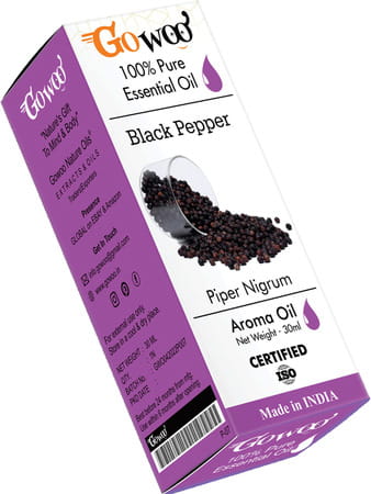 Go Woo 100% Pure Black Pepper Oil For Hair Skin Massage & Aromatherapy 30 Ml