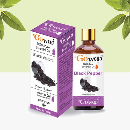 Go Woo 100% Pure Black Pepper Oil For Hair Skin Massage & Aromatherapy 30 Ml