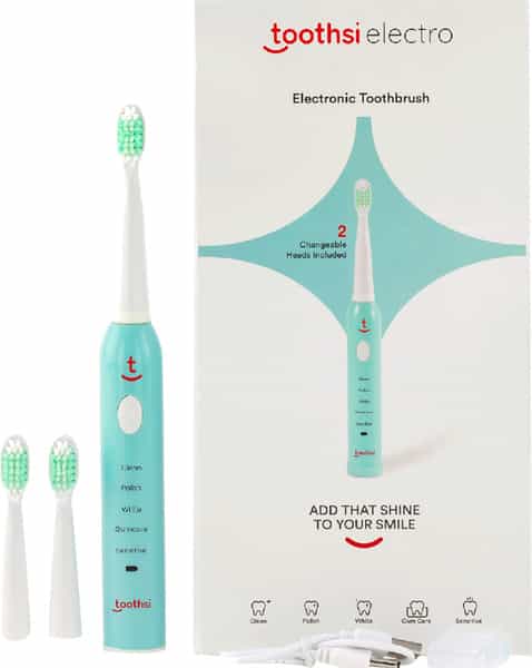 Toothsi Electro Rechargeable Electric Toothbrush (With 2 Replaceable Heads) - Sonic Technology