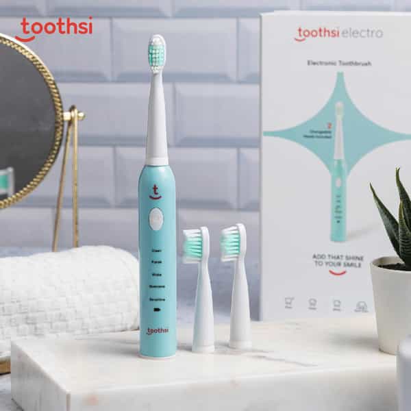 Toothsi Electro Rechargeable Electric Toothbrush (With 2 Replaceable Heads) - Sonic Technology