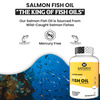Naturyz Burpfree Salmon Fish Oil 2000 Mg With Vitamin D3 For Skin, Eyes, Heart & Brain (60 Softgels)