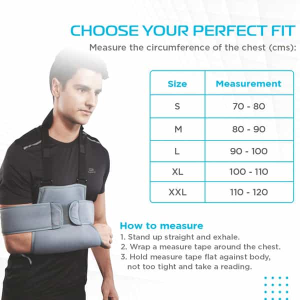 Vissco Shoulder Immobilizer |Provides Support For Shoulder Dislocation &Relieves Pain -Medium(Grey)