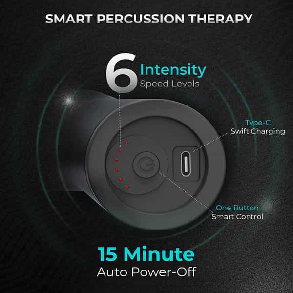Beatxp Bolt Prime Tissue Massage Gun Percussion Muscle Massager For Full Body Pain Relief (Grey)
