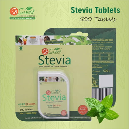 So Sweet Stevia (500) Tablets Dispenser - Sugar Free (Pack Of 3)