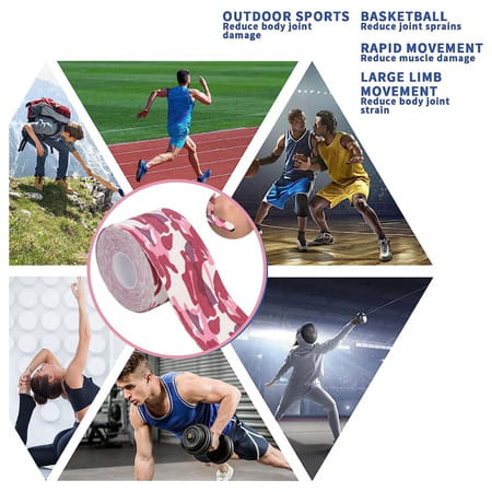 Healthtrek Printed Kinesiology Tape For Knee Pain (Pack Of 1 | Pink | 5 M X 5 Cm)