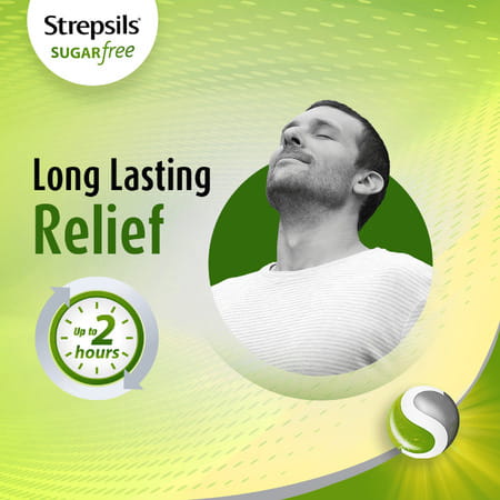 Strepsils Lite Sugar-Free Lemon Flavor Lozenges For Sore Throat | Blister Pack (8 Each) | Pack Of 5