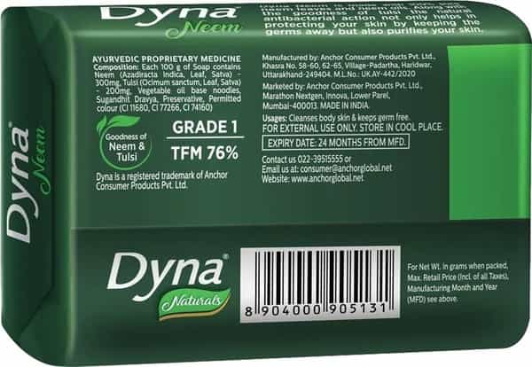 Dyna Naturals (Neem & Tulsi Soap) 100Gm X 5