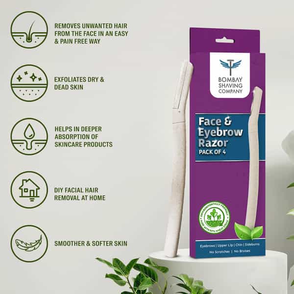 Bombay Shaving Company Face & Eyebrow Razor (Pack Of 4)