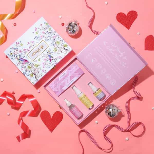 Natural Vibes Glow Getter Gift Set With Rose Quartz Face Roller | Sunscreen | Serum & Under Eye Gel