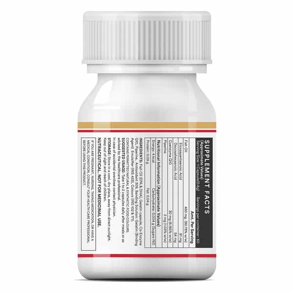 Inlife Fish Oil Coenzyme Q10 Omega 3 Supplement (Fast Release) - 60 Liquid Filled Capsules