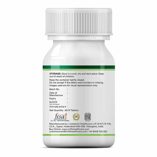 Inlife Magnesium Glycinate With Zinc Picolinate Tablets 2000Mg | Chelated High Absorption | 60N