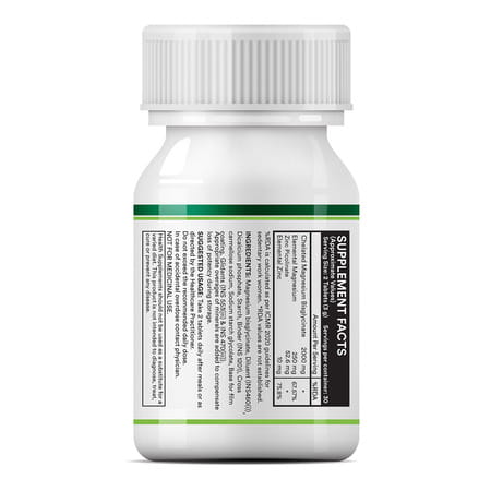 Inlife Magnesium Glycinate With Zinc Picolinate Tablets 2000mg | Chelated High Absorption | 60n