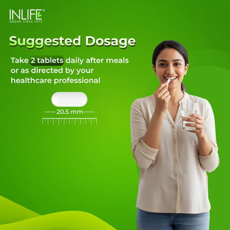 Inlife Magnesium Glycinate With Zinc Picolinate Tablets 2000mg | Chelated High Absorption | 60n