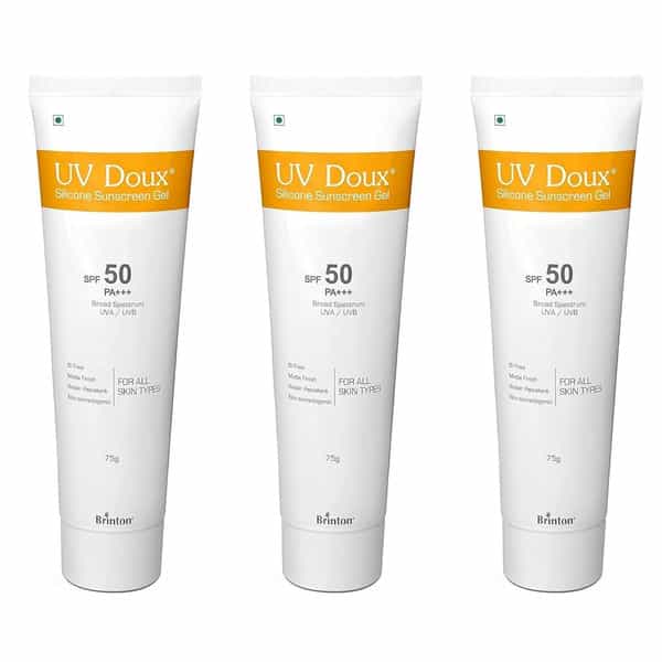 Brinton Uv Doux Face & Body Sunscreen Gel | Spf 50 Pa+++ In Matte Finish | 75G X Pack Of 3