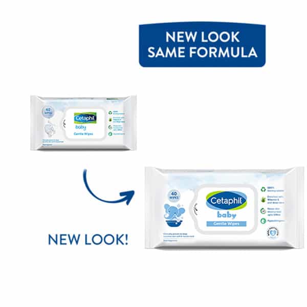 Cetaphil Baby Gentle Wipes | Aloe Vera & Vitamin E | 40 No's