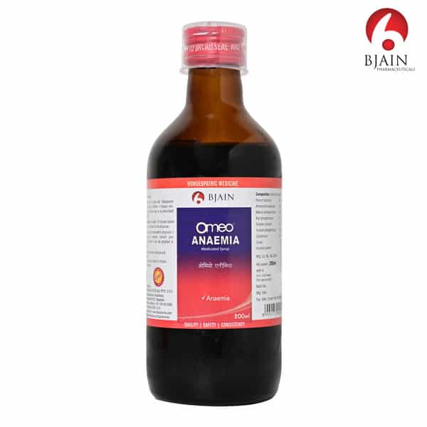 Bjain Omeo Anemia Medicated Syrup | Helps Support Hemoglobin . Weakness & Fatigue - 200Ml