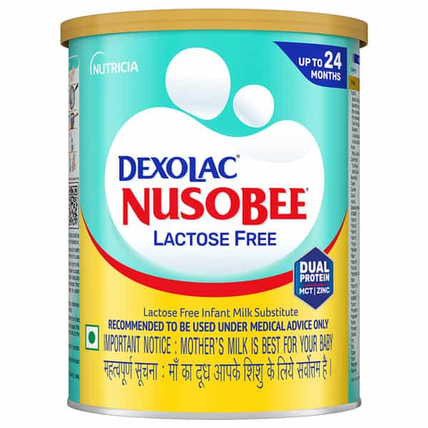 Dexolac Nusobee | Lactose Free | Infant Milk Substitute | Upto 24 Months | Powder | Tin 400 Gm